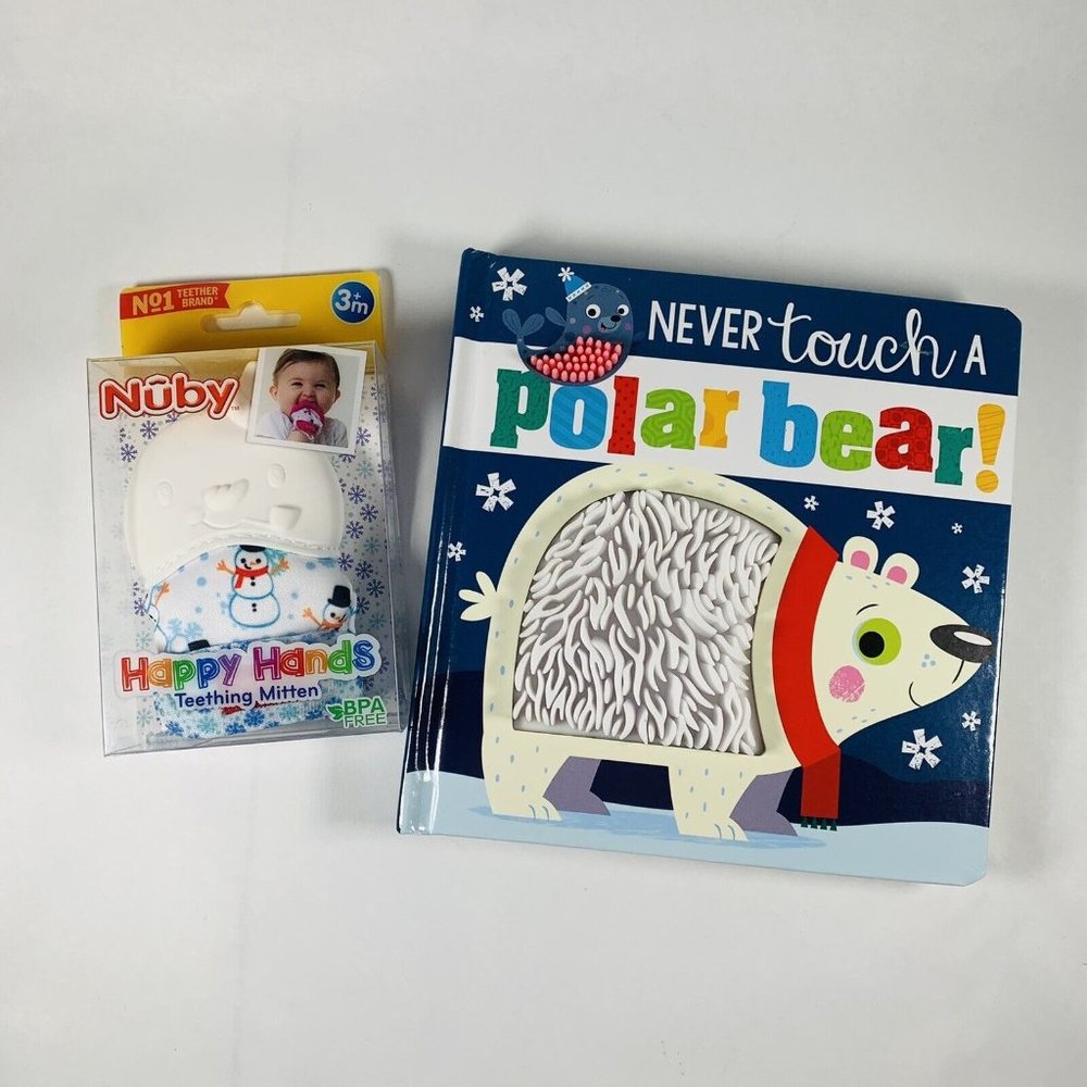 Christmas Baby Toy Set, Teething Mitt, Touch & Feel Book